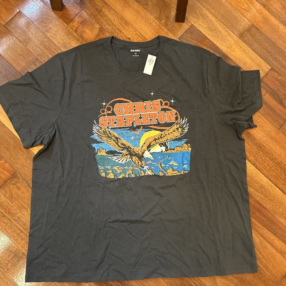 New Chris Stapleton Eagle Mens XXXLarge Country Rock Black Cotton Tee 3XL